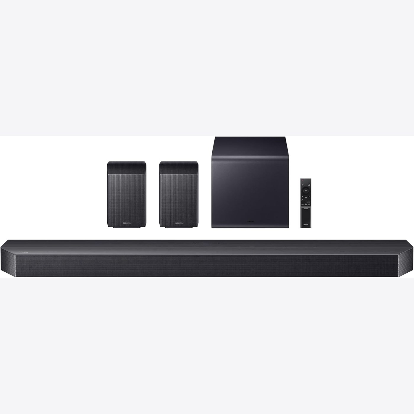 Samsung HW-Q990F soundbar system with subwoofer and rear speakers